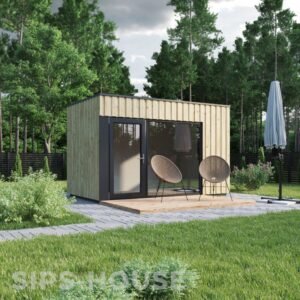 Highly insulated SIPS Garden room / office in garden