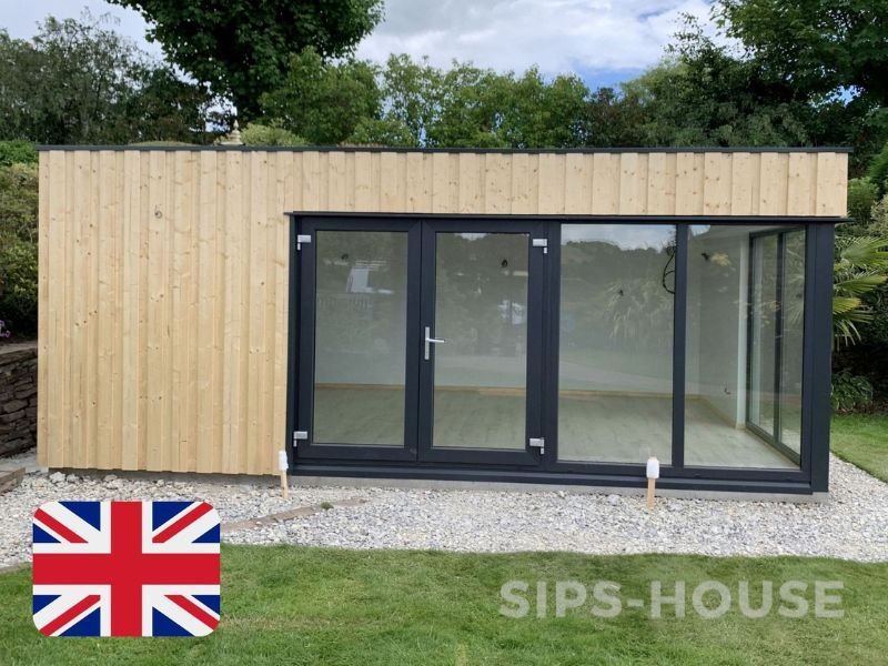 Modern SIPS garden room interior in the UK