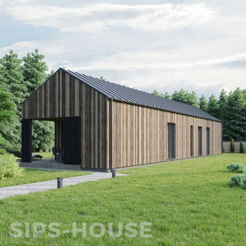 LIME SIPS house featuring natural larch exterior FULL EXTERIOR KIT PRODUCT