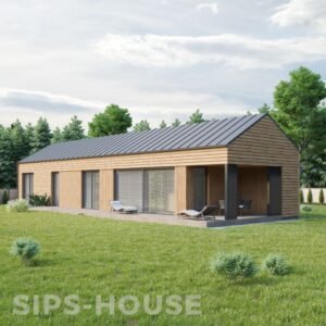 PRODUCT: LIME SIPS house with Thermowood exterior cladding full exterior sips kit