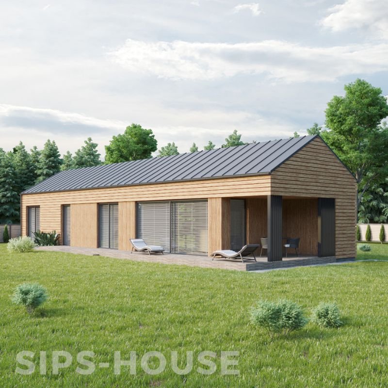 PRODUCT: LIME SIPS house with Thermowood exterior cladding full exterior sips kit