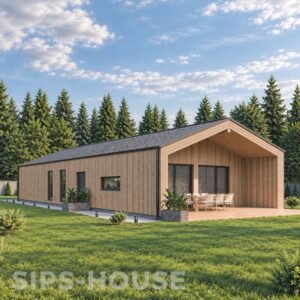 Four-bedroom prefab SIPS house kit with Nordic Thermowood timber cladding price