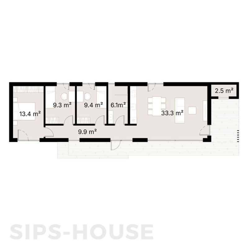 LIME SIPS house 3 bedroom floor plan