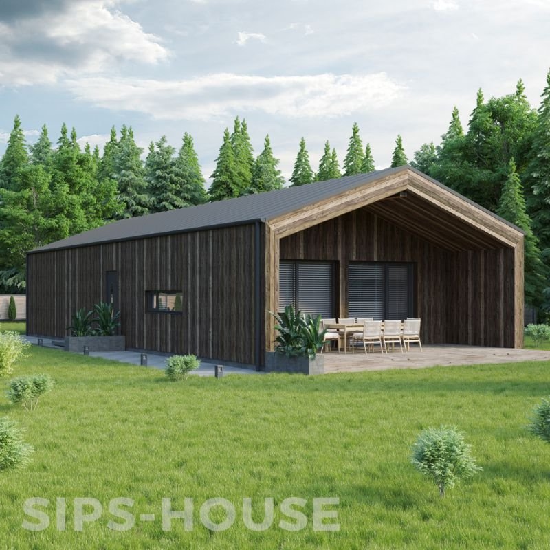 101 m² SIPS house with natural larch exterior cladding