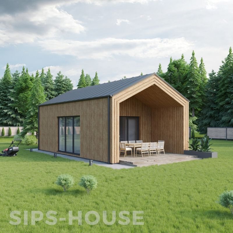 SIP sauna with a contemporary Thermowood timber exterior FULL EXTERIO KIT