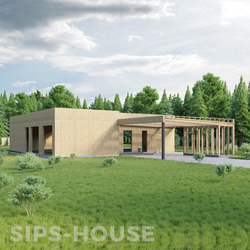 SIPS Completed structural SIPS house kit sips-house.com