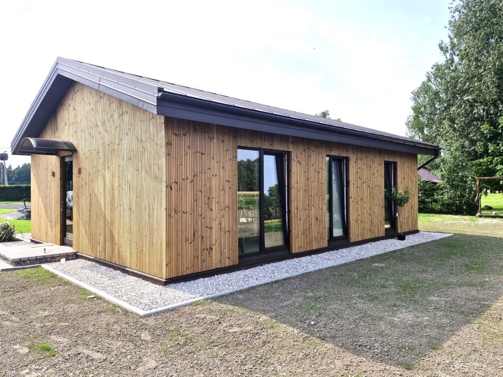 SIPS panel house fully assembled with exterior cladding