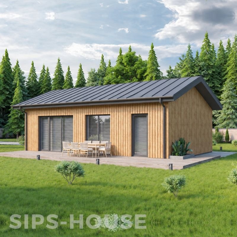 SIPS house kit with Thermowood exterior cladding product name KIWI