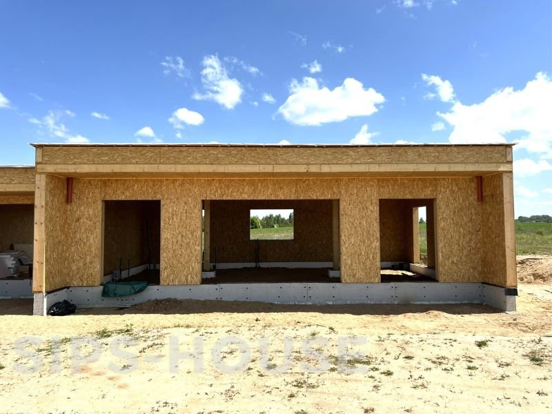 SIPS house kit showing structural panels