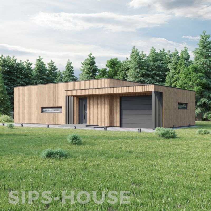 SIP house kit finished with durable Thermowood exterior cladding