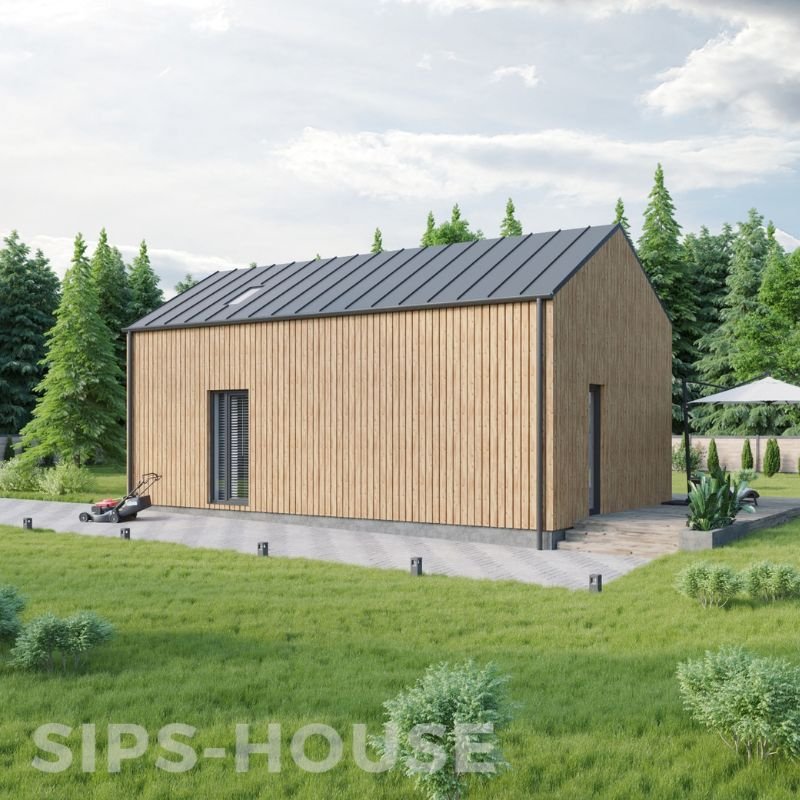 Factory-direct SIPS home kit featuring a thermowood exterior sips-house.com