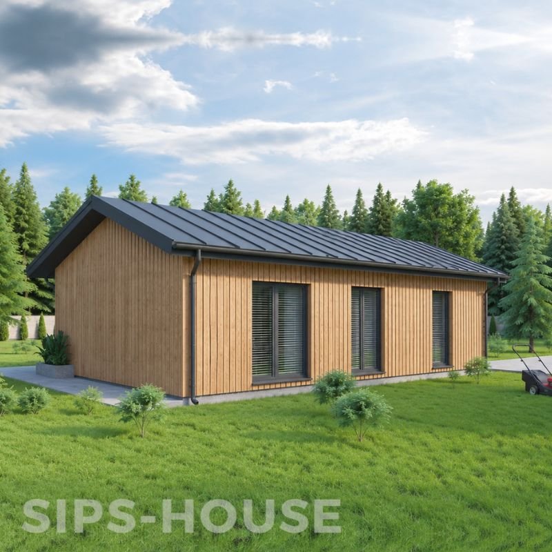 SIPS panel house KIT finished with Thermowood cladding product KIWI SIPS KIT